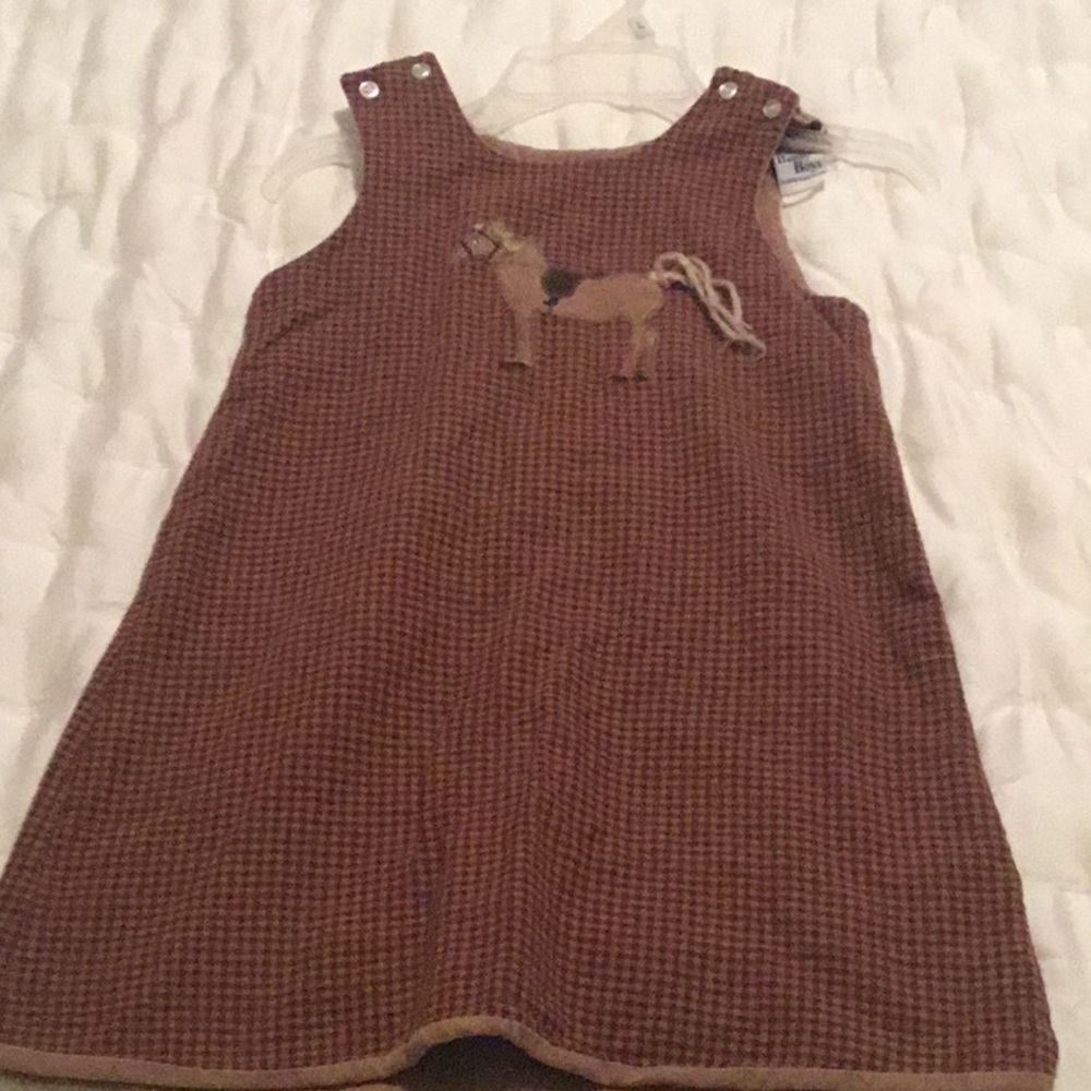 The Bailey Boys Brown Checkered Horse Jumper Dress